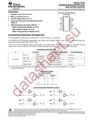 SN74ALVC125PW datasheet  